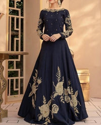 Grace S320- Embroidered 2pc (Kataan) Silk dress frock & trouser