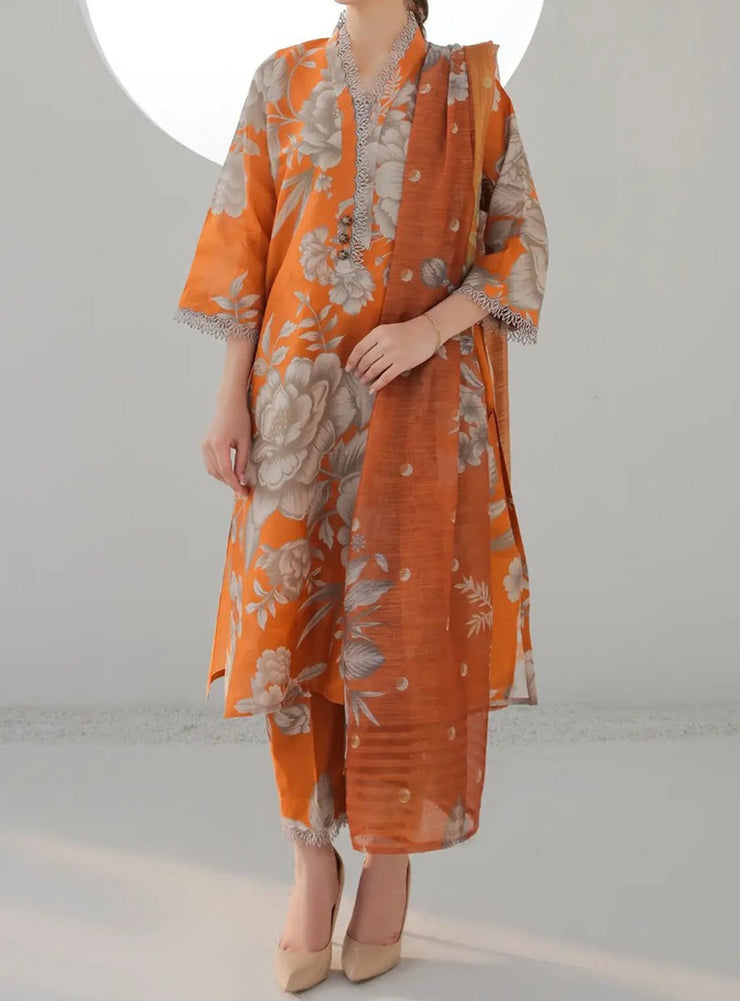 Grace S484-Printed 3pc lawn dress with Printed organza dupatta.